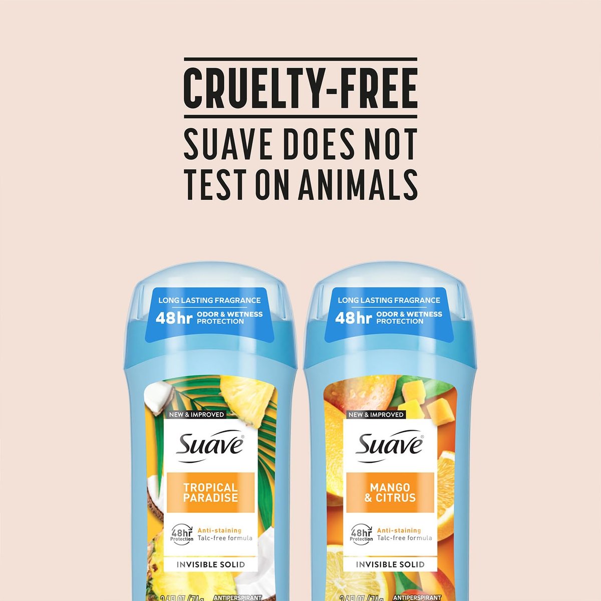 Suave Antiperspirant Deodorant for Women, Tropical Paradise + Mango & Citrus Variety 2-Pack – Anti-Staining Invisible Solid Sticks, Talc-Free, 2.6 Oz Each - görsel 13