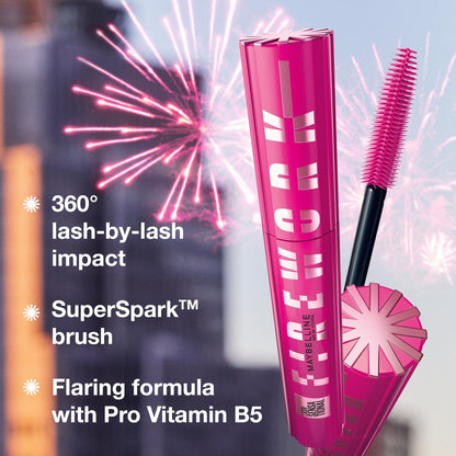 Maybelline Lash Sensational Firework Waterproof Mascara – Lengthening & Volumizing, Very Black, 0.29 Fl Oz Avelisse