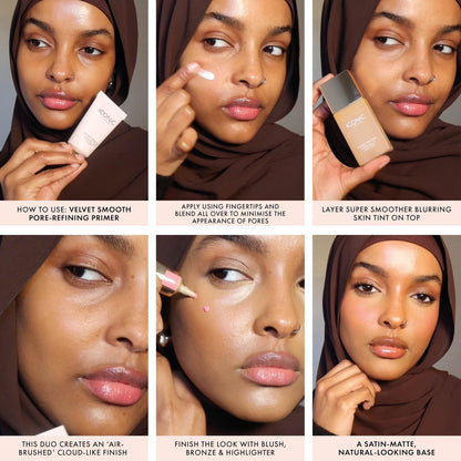 ICONIC LONDON Velvet Smooth Pore-Refining Primer - Whipped, Balmy Primer for Diffusing Pores - Cruelty-Free & Vegan Makeup, 1.01 Fl Oz Avelisse