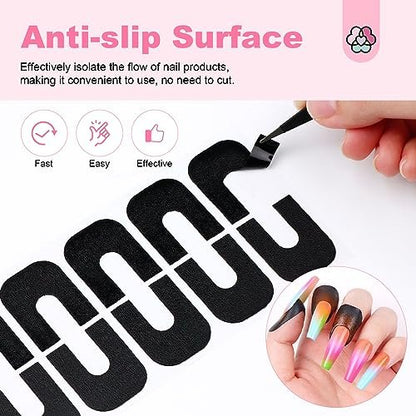 Saviland 100PCS Nail Polish Protector for Fingers: 99.99%+ UV Protection Cuticle Protector for Nail Painting, U-Shaped Nail Protectors Peel Off Tip Tape for French Tip Stamp Nail Art