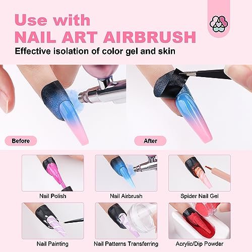 Saviland 100PCS Nail Polish Protector for Fingers: 99.99%+ UV Protection Cuticle Protector for Nail Painting, U-Shaped Nail Protectors Peel Off Tip Tape for French Tip Stamp Nail Art - görsel 8
