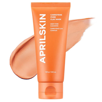 APRILSKIN Carrotene IPMP 3-Min Quick Dry Pore Caring Clay Mask – Kaolin & Zinc PCA for Pore Reduction & Sebum Control, Cooling Effect, Vegan, Gentle Exfoliation, Korean Skin Care, 100g Avelisse