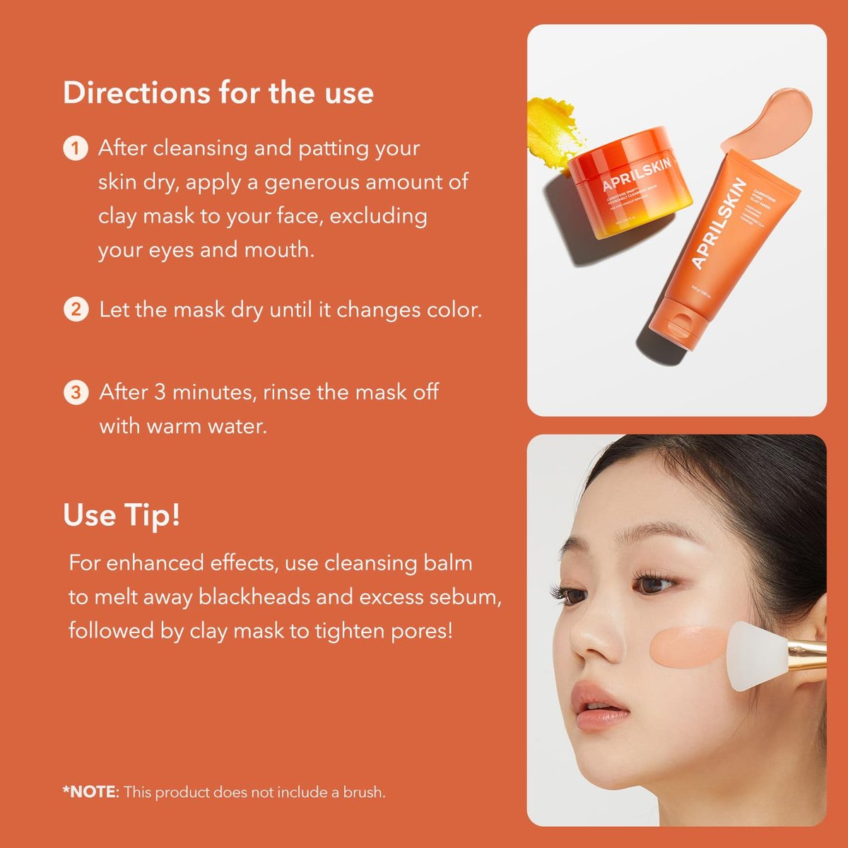 APRILSKIN Carrotene IPMP 3-Min Quick Dry Pore Caring Clay Mask – Kaolin & Zinc PCA for Pore Reduction & Sebum Control, Cooling Effect, Vegan, Gentle Exfoliation, Korean Skin Care, 100g Avelisse