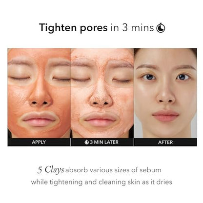 APRILSKIN Carrotene IPMP 3-Min Quick Dry Pore Caring Clay Mask – Kaolin & Zinc PCA for Pore Reduction & Sebum Control, Cooling Effect, Vegan, Gentle Exfoliation, Korean Skin Care, 100g Avelisse