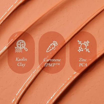 APRILSKIN Carrotene IPMP 3-Min Quick Dry Pore Caring Clay Mask – Kaolin & Zinc PCA for Pore Reduction & Sebum Control, Cooling Effect, Vegan, Gentle Exfoliation, Korean Skin Care, 100g Avelisse