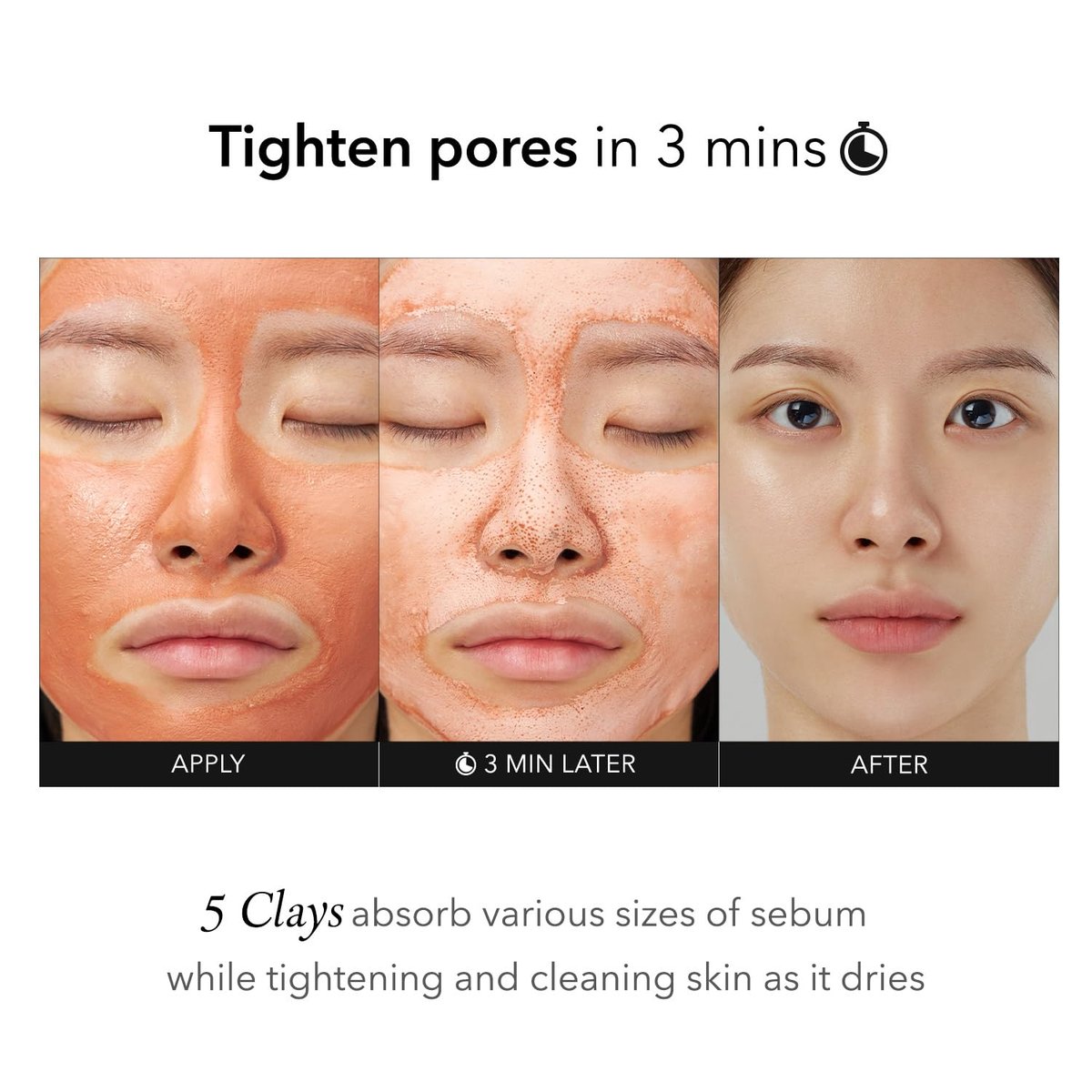 APRILSKIN Carrotene IPMP 3-Min Quick Dry Pore Caring Clay Mask – Kaolin & Zinc PCA for Pore Reduction & Sebum Control, Cooling Effect, Vegan, Gentle Exfoliation, Korean Skin Care, 100g Avelisse