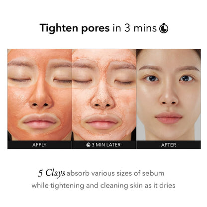 APRILSKIN Carrotene IPMP 3-Min Quick Dry Pore Caring Clay Mask – Kaolin & Zinc PCA for Pore Reduction & Sebum Control, Cooling Effect, Vegan, Gentle Exfoliation, Korean Skin Care, 100g Avelisse