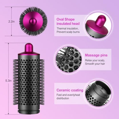 PUREGUST Round Brush Attachment for Dyson Airwrap - Oval Volumizing Brush in Rose (Small) Avelisse