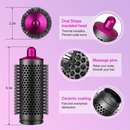 PUREGUST Round Brush Attachment for Dyson Airwrap - Oval Volumizing Brush in Rose (Small) Avelisse
