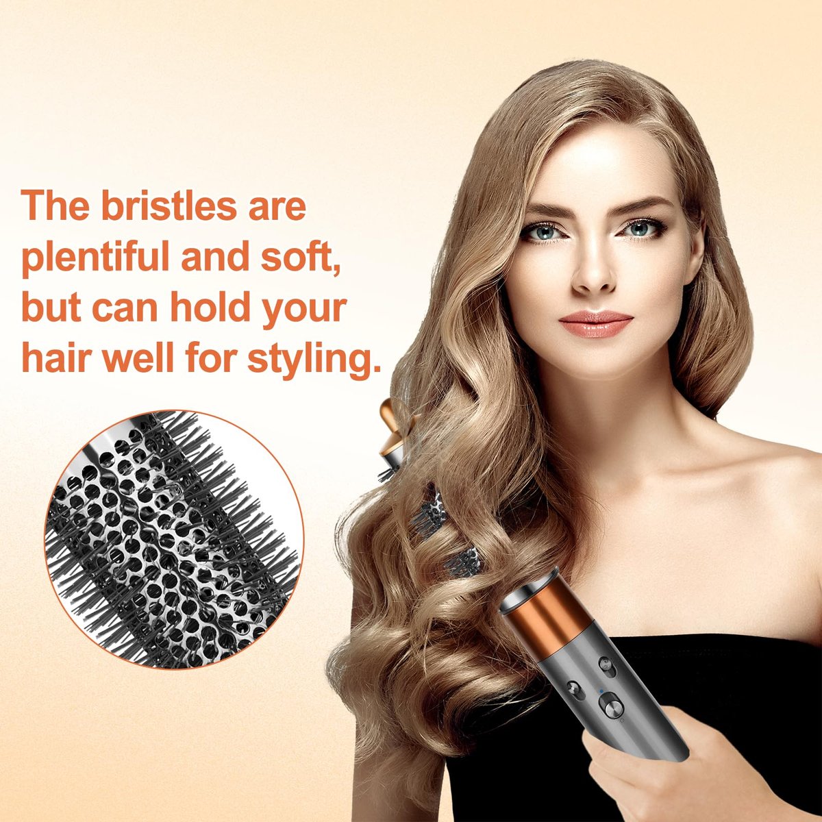 PUREGUST Round Brush Attachment for Dyson Airwrap - Oval Volumizing Brush, Gold (Small) Avelisse