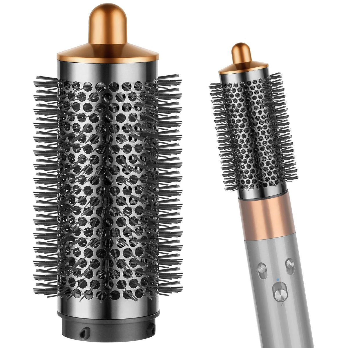 PUREGUST Round Brush Attachment for Dyson Airwrap - Oval Volumizing Brush, Gold (Small) Avelisse
