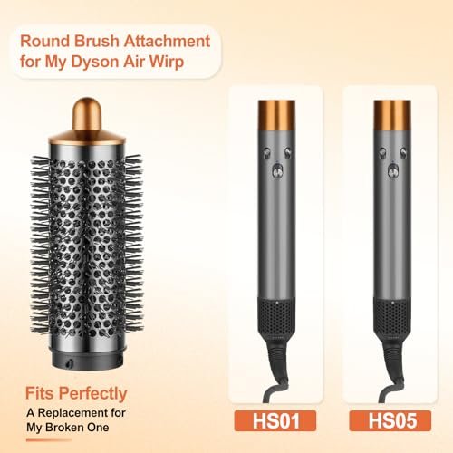 PUREGUST Round Brush Attachment for Dyson Airwrap - Oval Volumizing Brush, Gold (Small) Avelisse