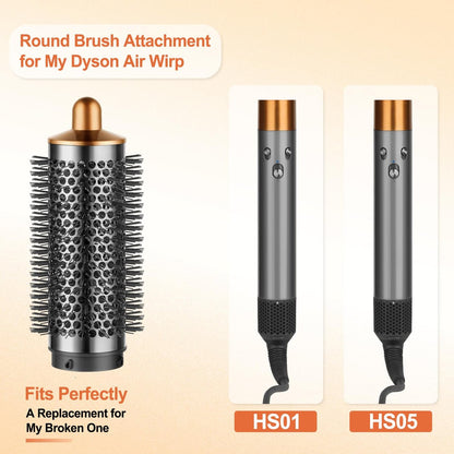 PUREGUST Round Brush Attachment for Dyson Airwrap - Oval Volumizing Brush, Gold (Small) Avelisse