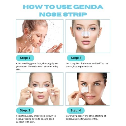 GENDA Blackhead Remover Nose Pore Strips for Deep Cleansing, Hydrocolloid Nose Patches - 12 Strips - görsel 10