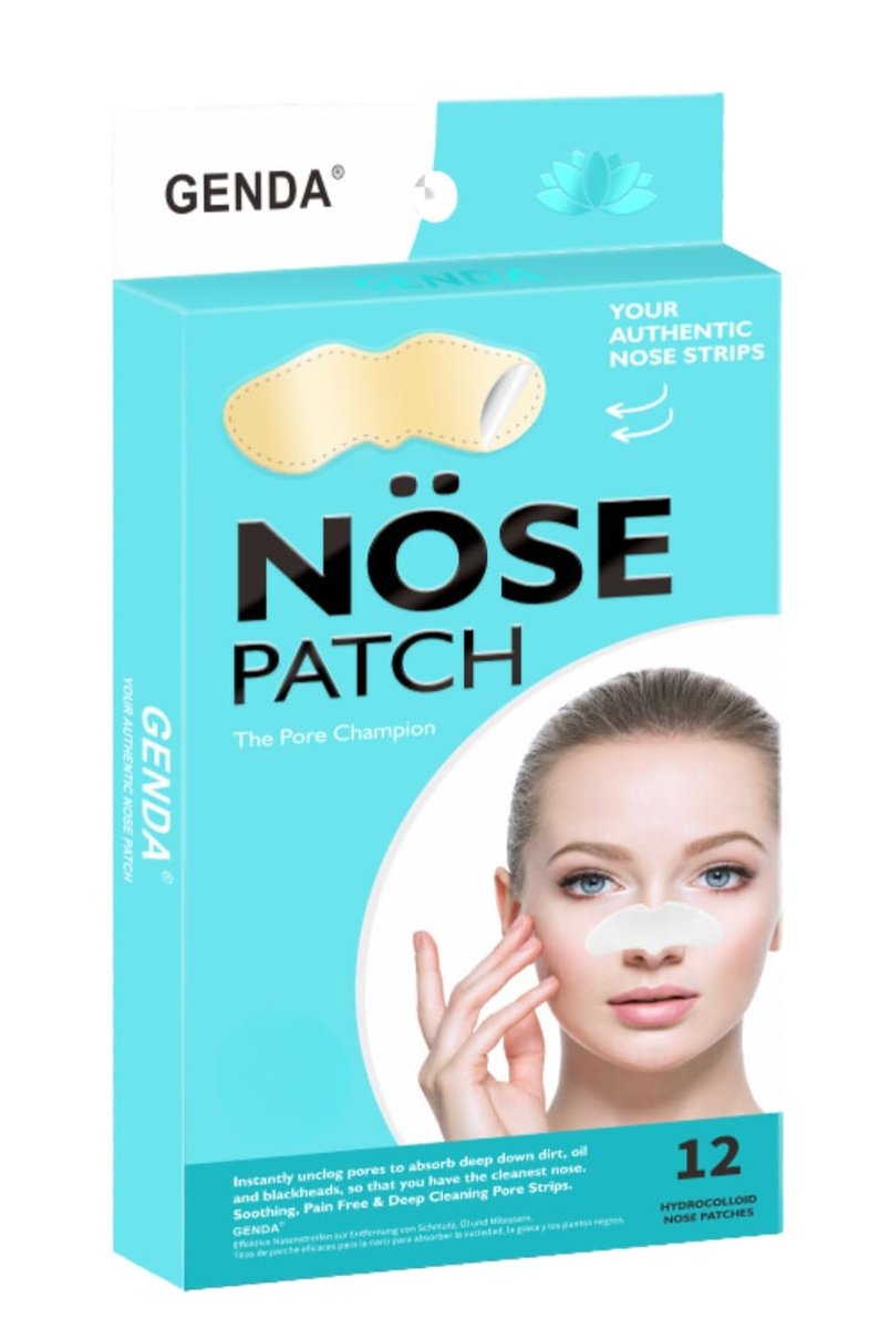 GENDA Blackhead Remover Nose Pore Strips for Deep Cleansing, Hydrocolloid Nose Patches - 12 Strips - görsel 1