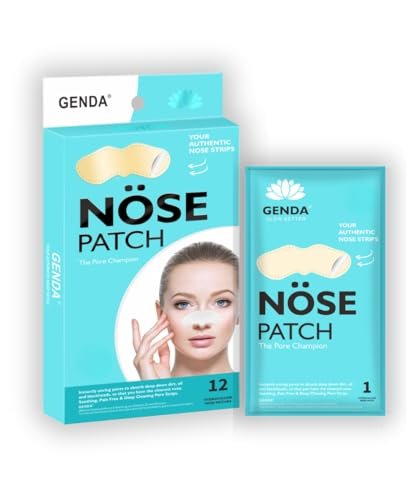 GENDA Blackhead Remover Nose Pore Strips for Deep Cleansing, Hydrocolloid Nose Patches - 12 Strips - görsel 12