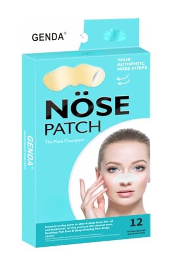 GENDA Blackhead Remover Nose Pore Strips for Deep Cleansing, Hydrocolloid Nose Patches - 12 Strips