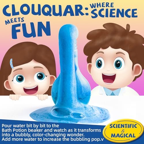CLOUQUAR Kids Bath Bomb Potions - 6 Pack Non-Toxic Fizzy Bubble Bath Explosions, Colorful Burst Bath Potions for Kids, Scientific & Magical Bath Time Buddy, Fun & Educational Bubble Bath Avelisse