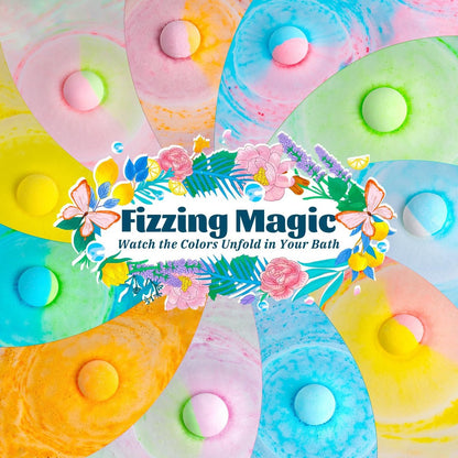 54 Pack Handmade Bath Bombs – 11 Vibrant Colors & 9 Unique Scents, Long-Lasting Fizzy Bubbles & Colorful Magic, 7-Minute Dissolve for Relaxation, Perfect for Birthdays & Summer Self-Care Avelisse