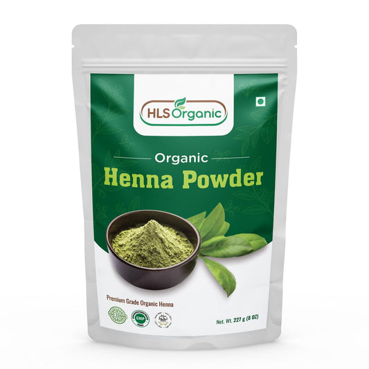 HLS Organic Henna Powder (Lawsonia Inermis) for Natural Orange-Red Hair Color | Certified Organic | 227g (8 oz) | No Chemicals or Additives Avelisse