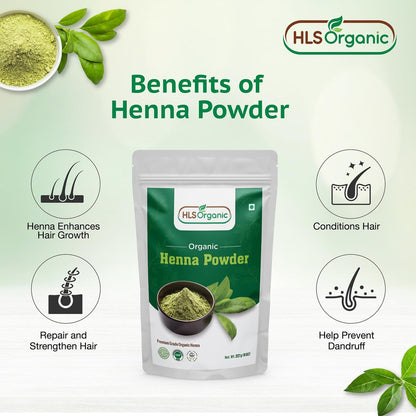 HLS Organic Henna Powder (Lawsonia Inermis) for Natural Orange-Red Hair Color | Certified Organic | 227g (8 oz) | No Chemicals or Additives Avelisse