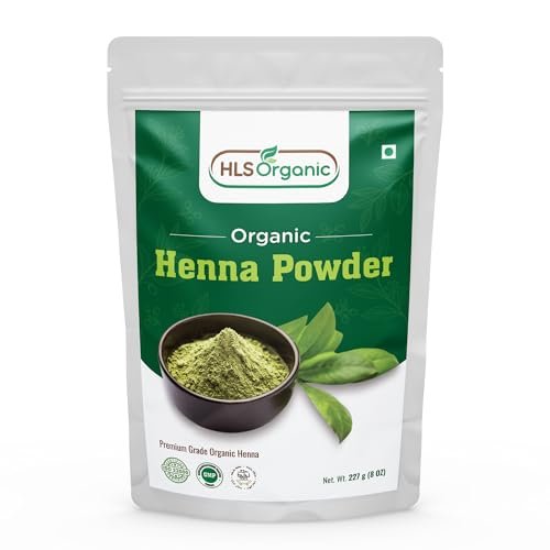 HLS Organic Henna Powder (Lawsonia Inermis) for Natural Orange-Red Hair Color | Certified Organic | 227g (8 oz) | No Chemicals or Additives Avelisse