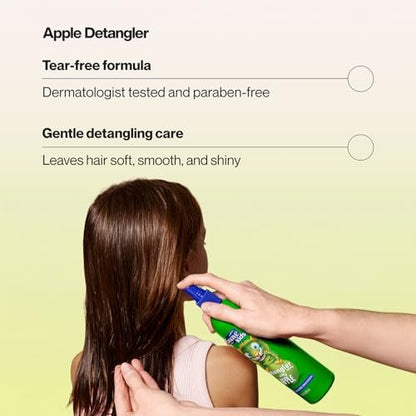 Suave Kids 3-in-1 Shampoo, Conditioner & Body Wash Watermelon Wonder 2-Pack + Detangler Spray Silly Apple - Tear Free, Dermatologist Tested Avelisse
