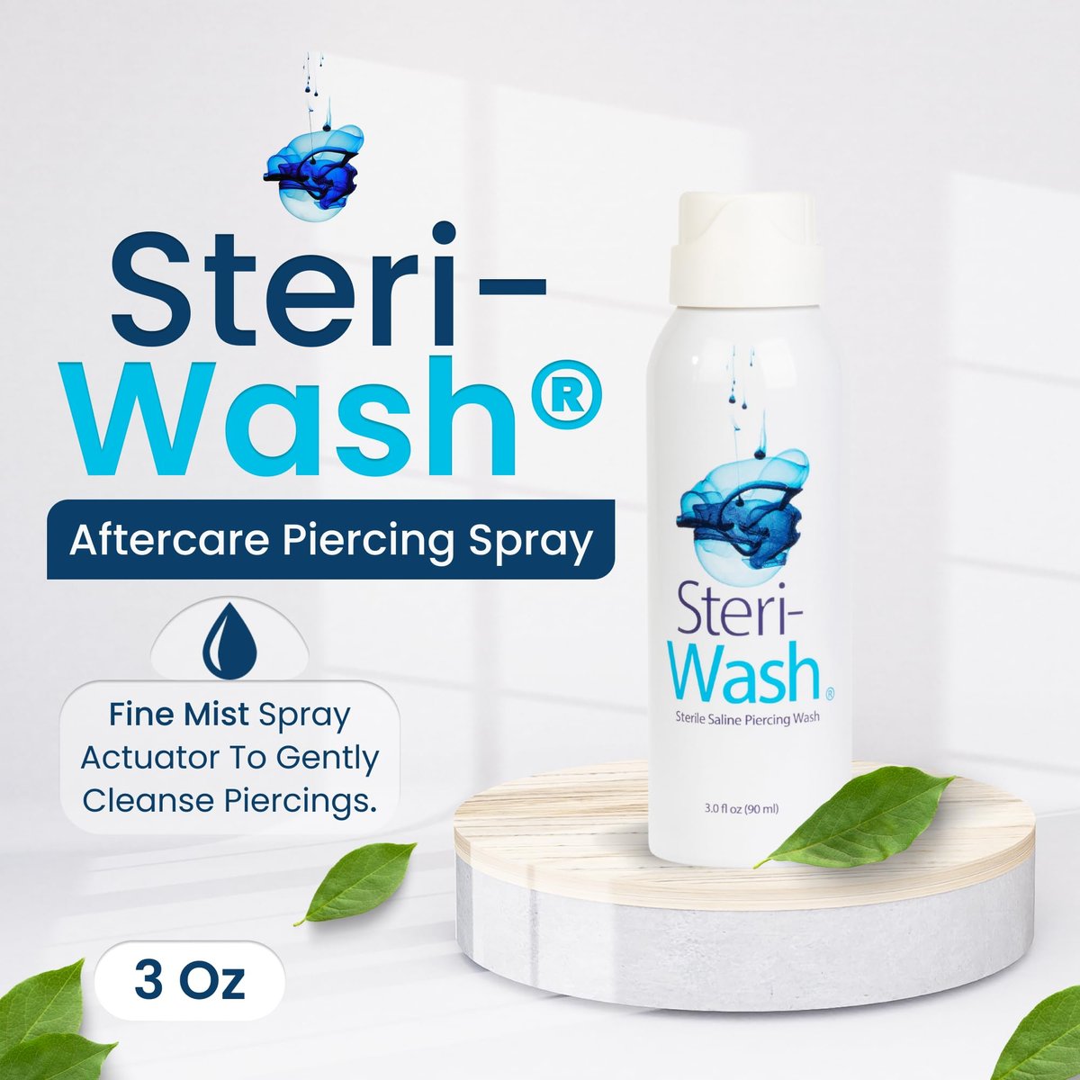 Steri-Wash Aftercare Piercing Spray - 25 Pack, 3 oz Each (Professional Grade) Avelisse