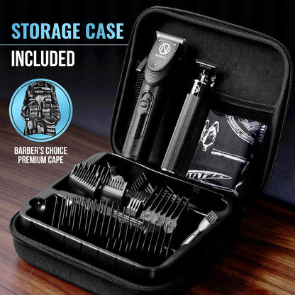 Novah Professional Hair Clippers for Men – Cordless Barber Clipper & Trimmer Set, Fade Haircut Kit, Electric Hair Cutting Machine (Matte Black) Avelisse