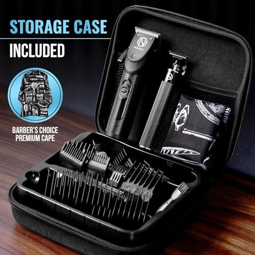 Novah Professional Hair Clippers for Men – Cordless Barber Clipper & Trimmer Set, Fade Haircut Kit, Electric Hair Cutting Machine (Matte Black) Avelisse