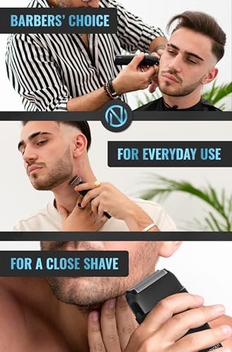 Novah Professional Barber Clippers and Trimmer Set - Cordless Foil Shaver & Hair Clipper for Men, Fade Haircut Kit, Matte Black Avelisse