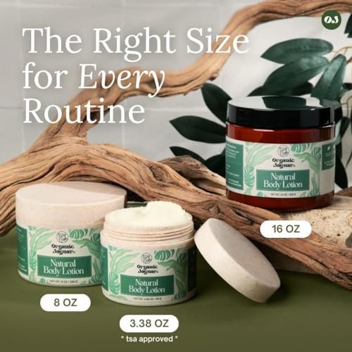Organic Jaguar Natural Body Lotion for Sensitive Skin, Scent Free, Sulfate & Paraben Free Body Care, Moisturizer With Essential Oils, Vitamin E Oil, Beeswax, Extra Virgin Olive Oil, Raw Honey, 8 oz Avelisse