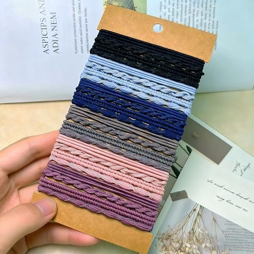 GEMGIMY Hair Ties Elastics for Thick & Thin Hair - No Damage Boho Rubber Bands, Braided Ponytail Holders No Pull, Cute Hair Ties for Women Girls - 24 Pcs Colorful Hair Accessories Avelisse