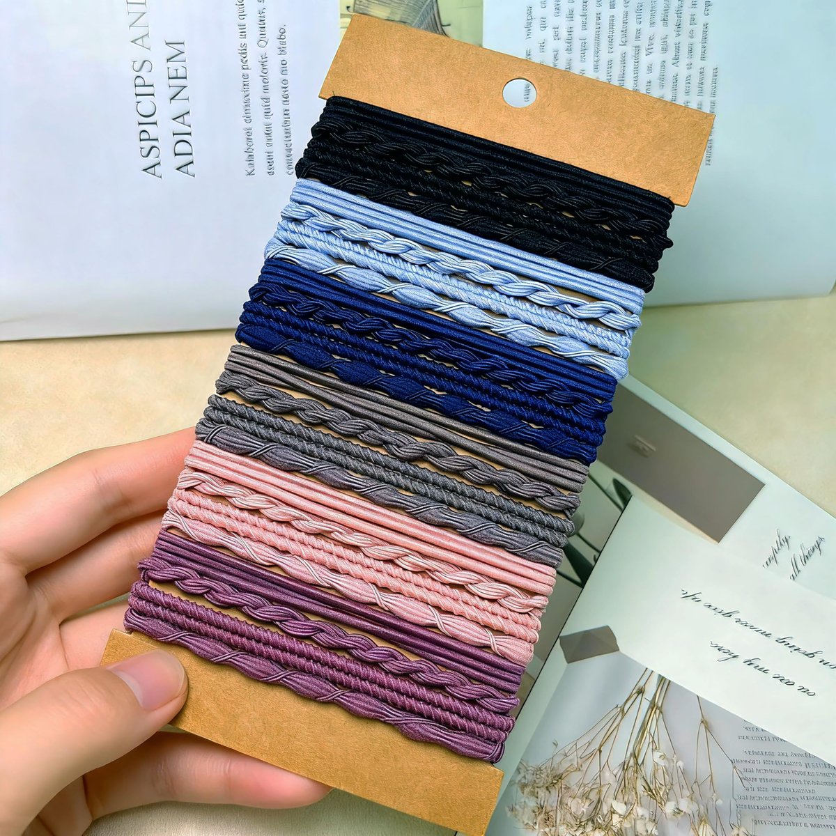 GEMGIMY Hair Ties Elastics for Thick & Thin Hair - No Damage Boho Rubber Bands, Braided Ponytail Holders No Pull, Cute Hair Ties for Women Girls - 24 Pcs Colorful Hair Accessories Avelisse