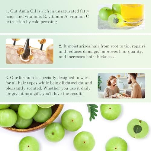 FSLHCY Amla Oil 60ML - Natural & Vegan Hair Oil for Healthy Hair Growth, Promotes Thicker, Fuller, Shinier Hair for Men and Women - görsel 10