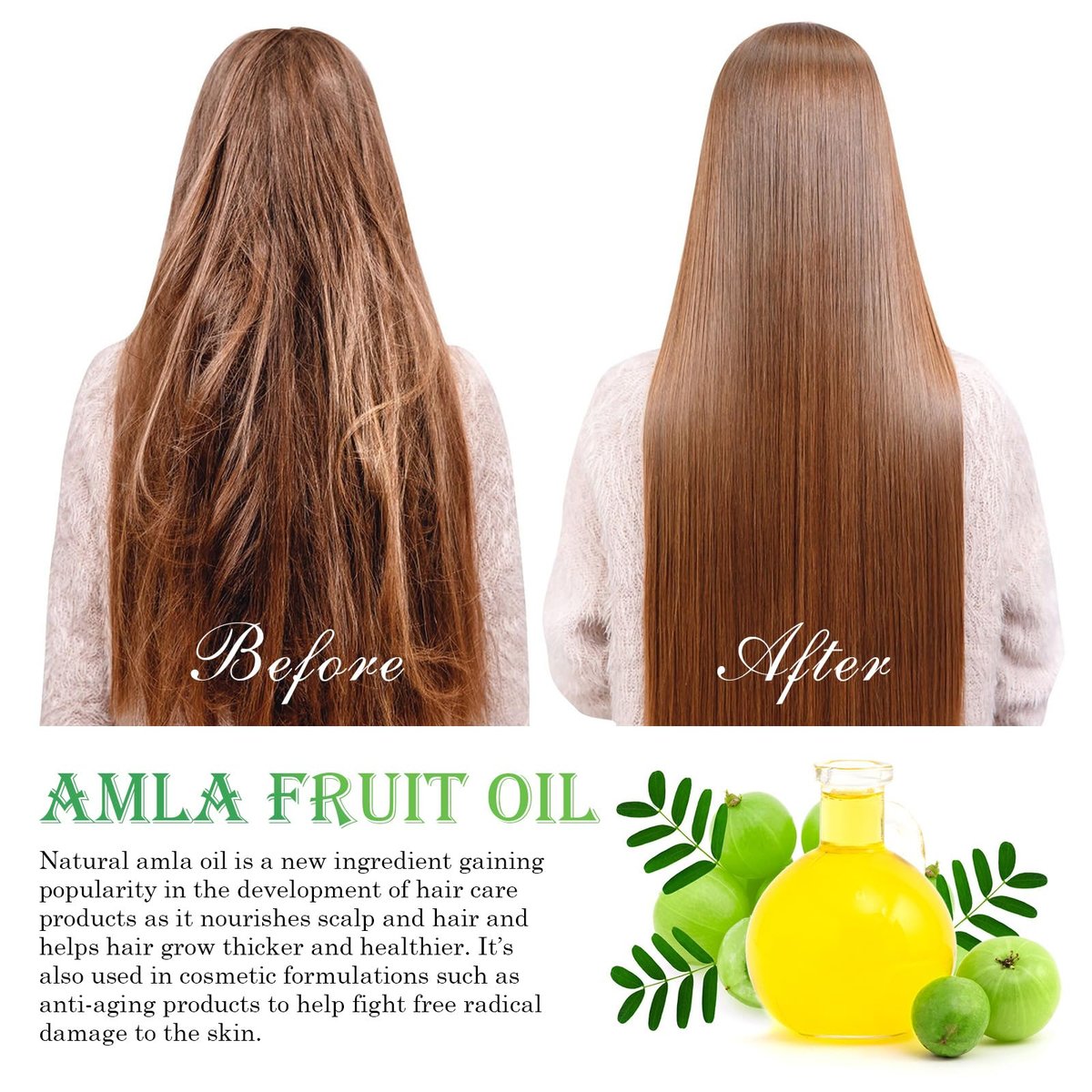 FSLHCY Amla Oil 60ML - Natural & Vegan Hair Oil for Healthy Hair Growth, Promotes Thicker, Fuller, Shinier Hair for Men and Women - görsel 3