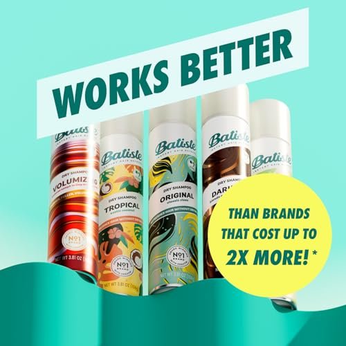 Batiste Dark Dry Shampoo 3-Pack – Waterless Hair Refresher for Dark Hair (3.81 oz Total) Avelisse