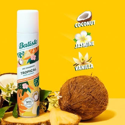 Batiste Tropical Dry Shampoo 3.81oz 3-Pack - Waterless Shampoo for Fresh, Voluminous Hair Avelisse