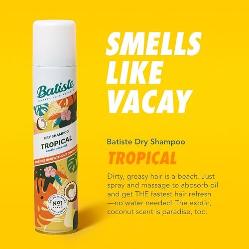 Batiste Tropical Dry Shampoo 3.81oz 3-Pack - Waterless Shampoo for Fresh, Voluminous Hair Avelisse