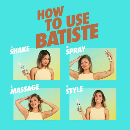 Batiste Tropical Dry Shampoo 3.81oz 3-Pack - Waterless Shampoo for Fresh, Voluminous Hair Avelisse