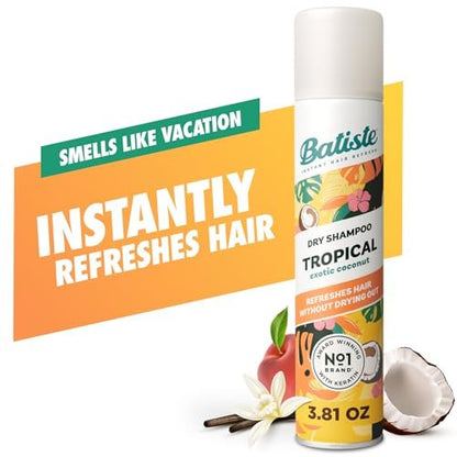 Batiste Dark Dry Shampoo 3-Pack – Waterless Hair Refresher for Dark Hair (3.81 oz Total) Avelisse