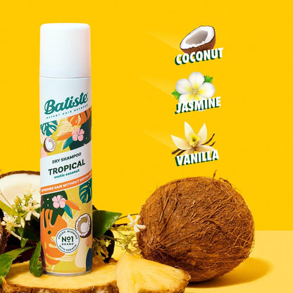 Batiste Tropical Dry Shampoo 3.81oz 3-Pack - Waterless Shampoo for Fresh, Voluminous Hair Avelisse