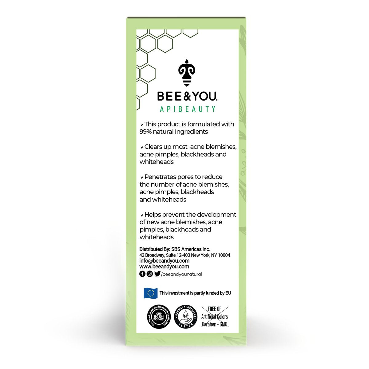 BEE and YOU Acne Treatment with Salicylic Acid, Bee Venom & Propolis Serum - Clear Breakouts, Face & Body, 1 oz - görsel 7