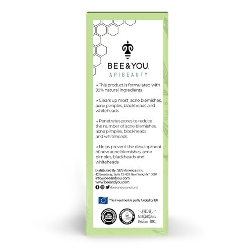 BEE and YOU Acne Treatment with Salicylic Acid, Bee Venom & Propolis Serum - Clear Breakouts, Face & Body, 1 oz - görsel 8