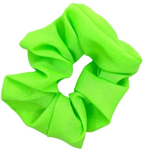 Neon Scrunchies for Hair 80s - 5 Pack Bright Elastic Hair Ties for Ponytails, Neon Party Outfits, Workout & Costume Accessories - görsel 7