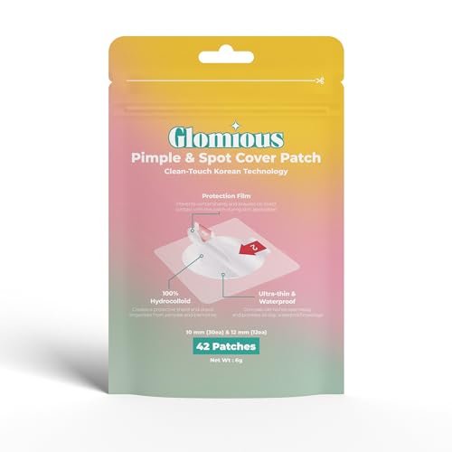 Glomious Pimple Patches - Invisible Hydrocolloid Acne Patch for Face, 2 Sizes (42 Count)