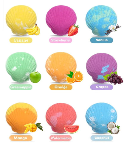 Mermaid Bath Bombs for Kids with Surprise Inside - 9 Pack Natural Organic Bubble Bath Gift Set Avelisse