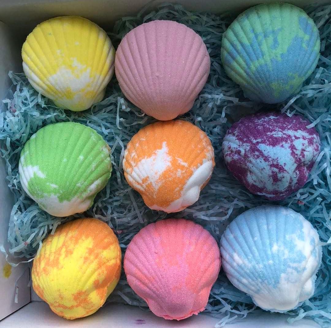 Mermaid Bath Bombs for Kids with Surprise Inside - 9 Pack Natural Organic Bubble Bath Gift Set Avelisse