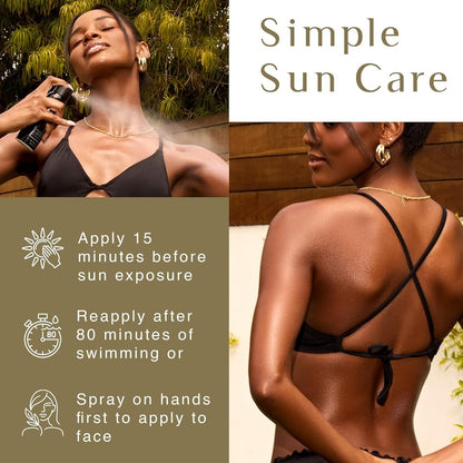 Black Girl Sunscreen Make it Glow Sunscreen Spray SPF 30 - Ultra Sheer, No White Cast for Face & Body, Water Resistant 80 min, 5 oz