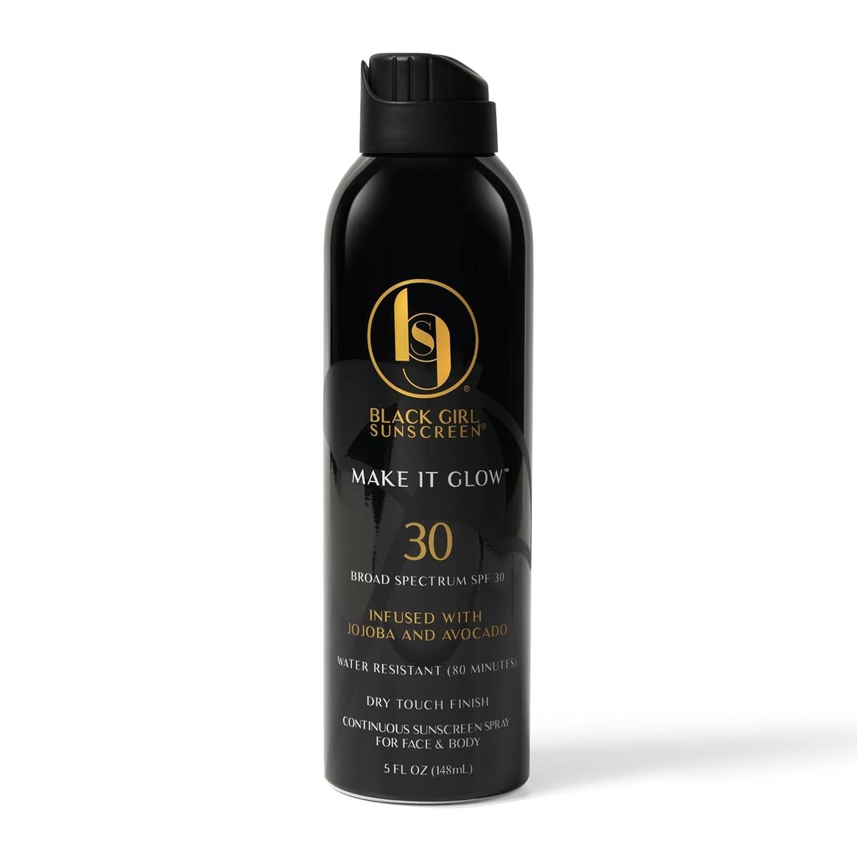 Black Girl Sunscreen Make it Glow Sunscreen Spray SPF 30 - Ultra Sheer, No White Cast for Face & Body, Water Resistant 80 min, 5 oz - görsel 1